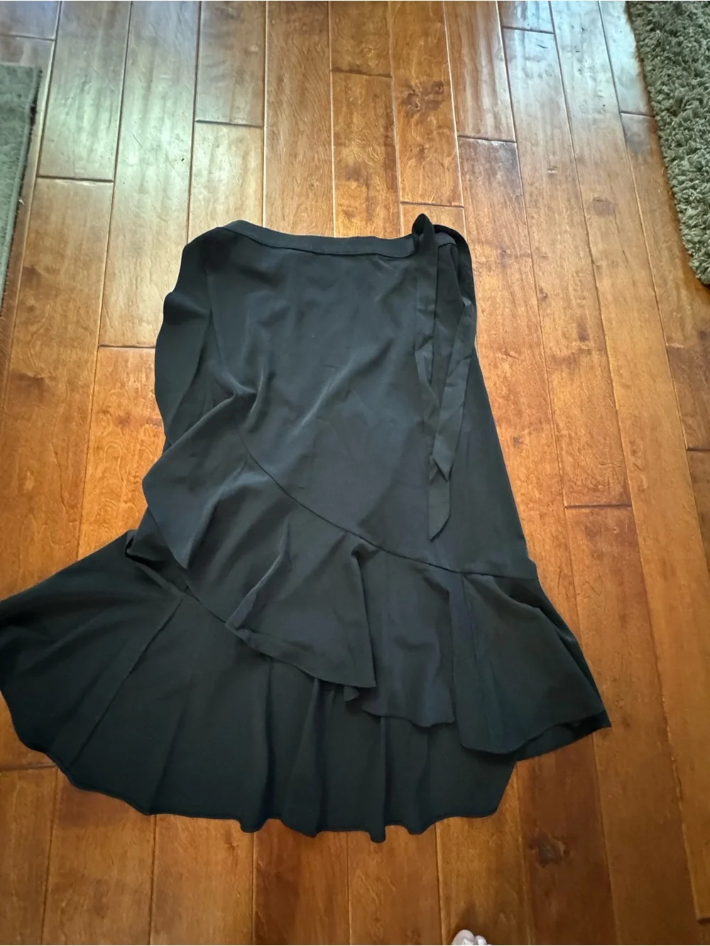 Women's Black High-Low Ruffle Wrap Skirt - Picture 1 of 3